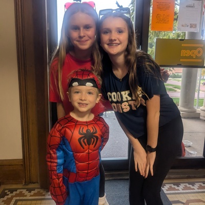 Helping out the Library at their Halloween Party