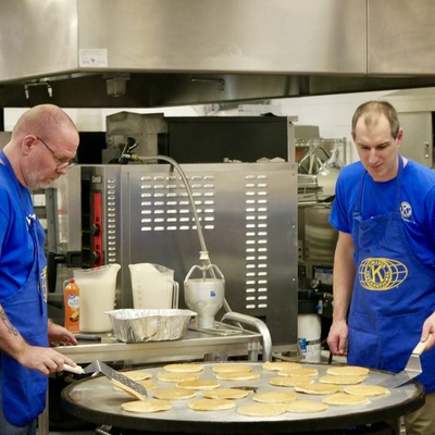 Preparing pancakes
