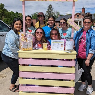 Serving lemonade to our supporters!